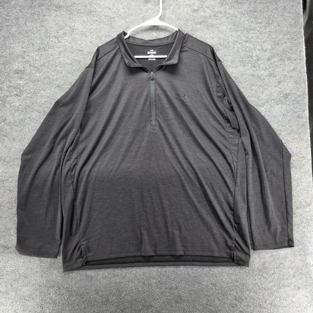 Under Armour Pullover Mens 2XL Gray Long Sleeve 1/4 Zip Tagless Breathable
